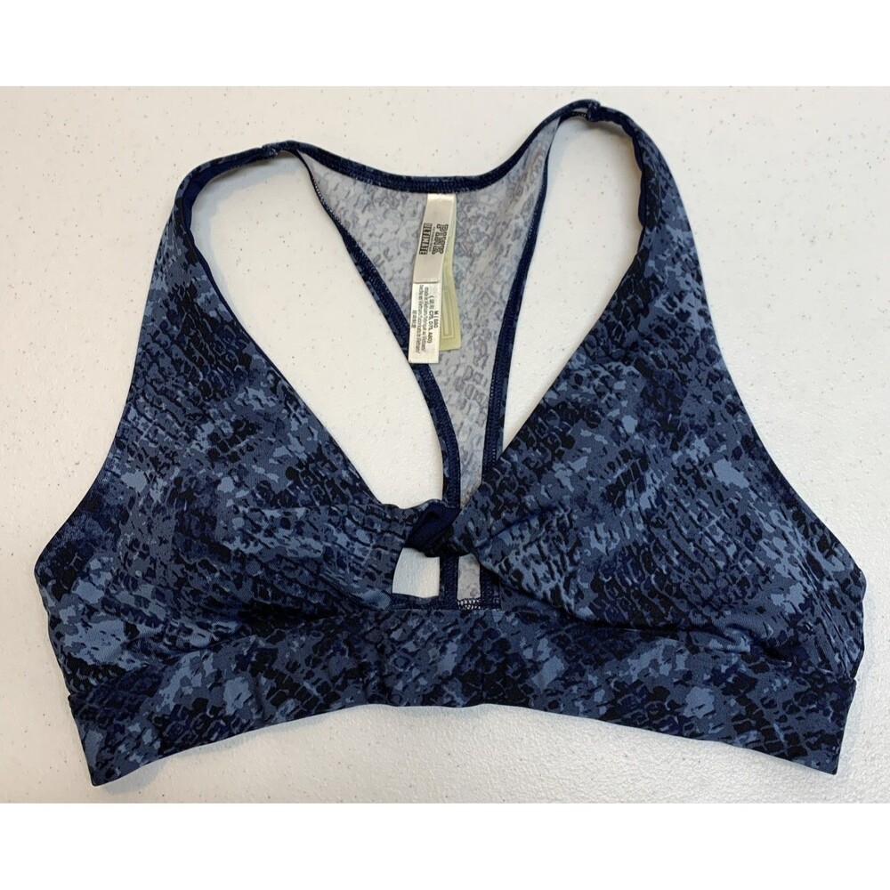 Victoria’s Secret PINK Ultimate Lightly Lined Twist Sports Bra Medium Blue Snake - Picture 7 of 7